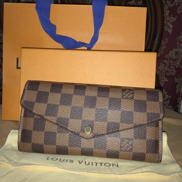 LOUIS VUITTON Damier Ebene Sarah Long Bifold Wallet